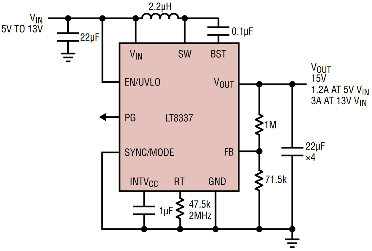 Application Circuit Diagram - Analog Devices Inc. LT8337/LT8337-1 Silent Switcher® Converter Application Circuit Diagram - Analog Devices Inc. LT8337/LT8337-1 Silent Switcher® Converter