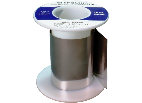 Indium Solder Ribbon In52 Sn48 Chip Quik Mouser